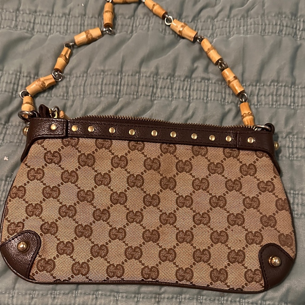 Tan and Brown Patterned Shoulder Bag